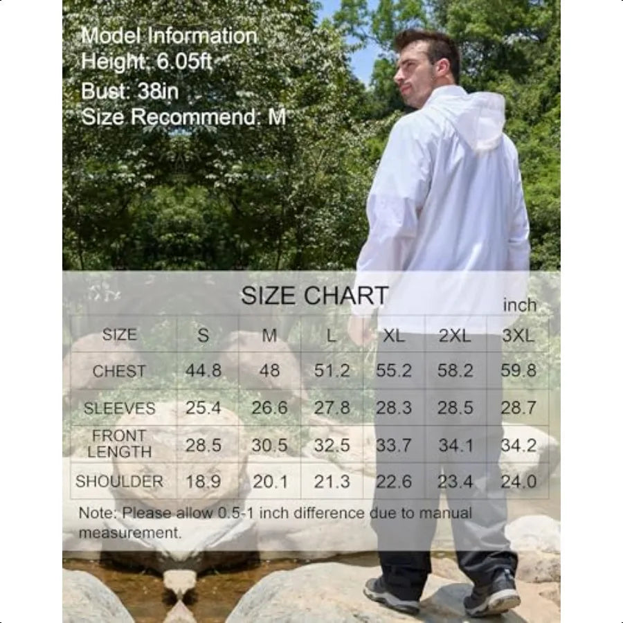 Giisam Mens Rain Jacket Hood Waterproof Packable Windbreaker