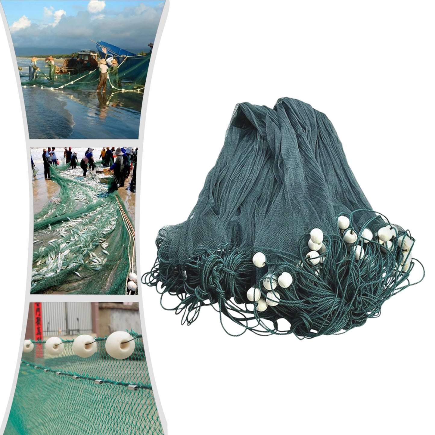 6 5x33ft Drag Net For Sea Lake River Polyethylene Durable