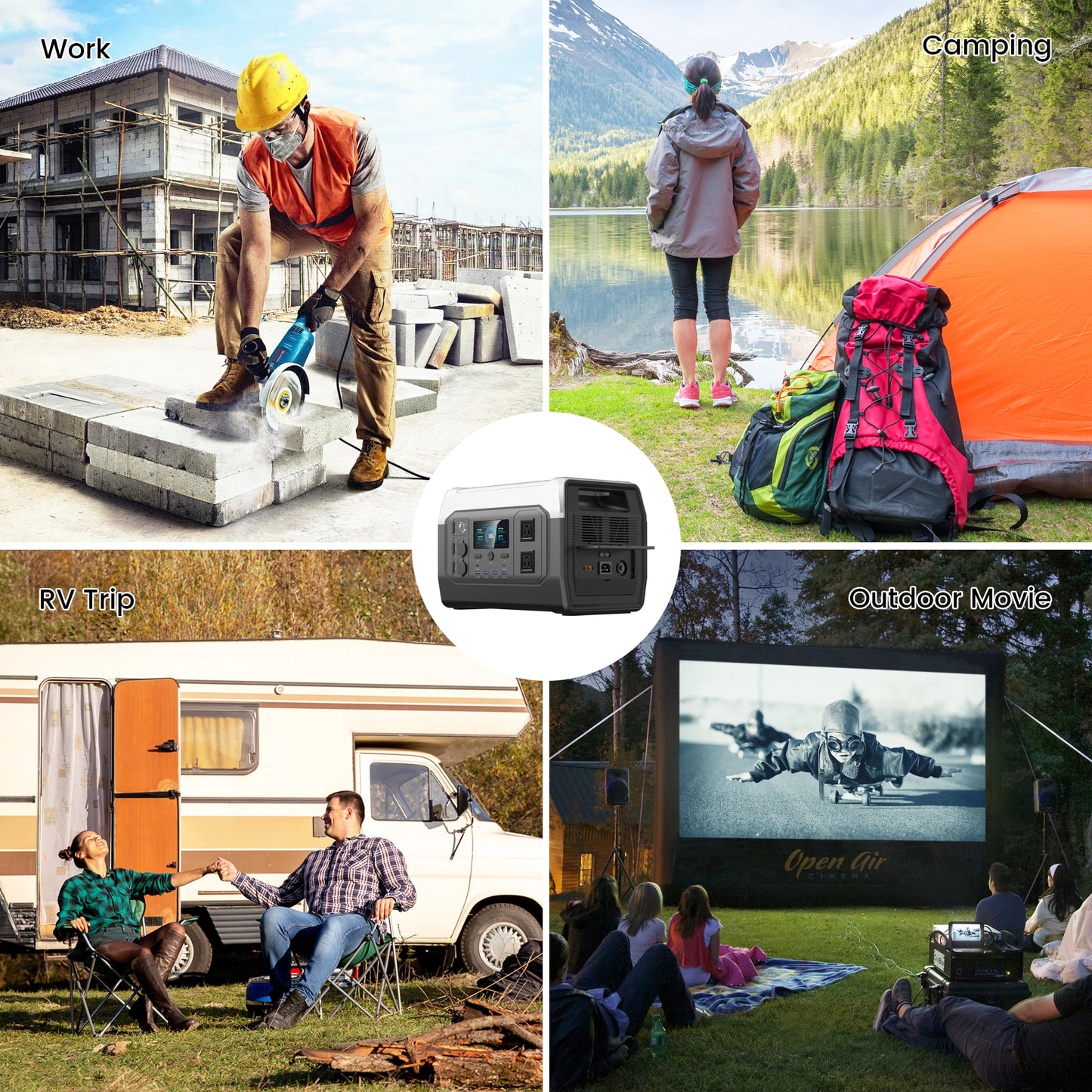 Ctolity XP1000 AP400 1600W 500W Portable Power Station,UPS Function, For Camping Emergency Solar Generator,100W 200W Solar Panel