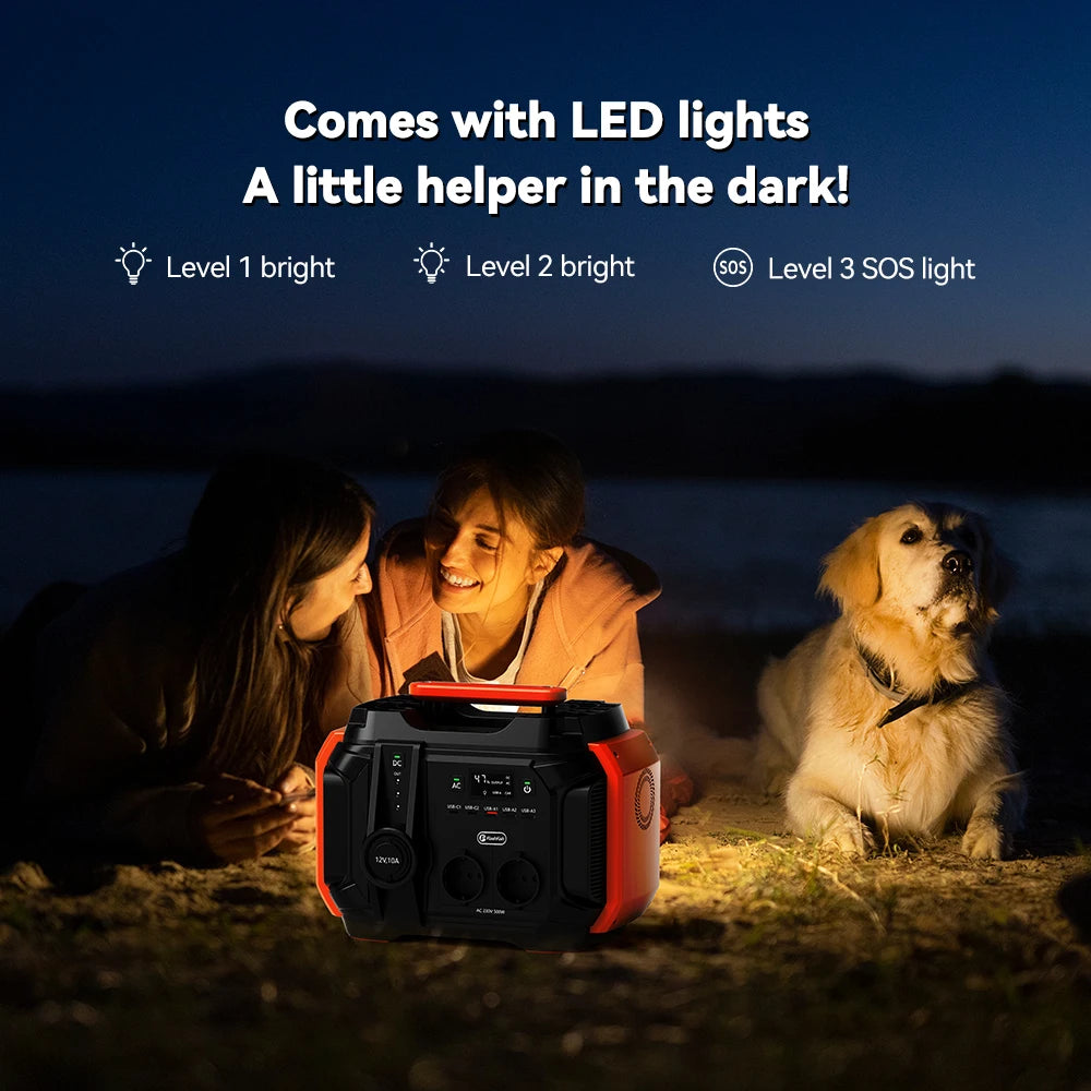 FF Flashfish AC 230V 500W(Peak 1000W) Portable Power Station EU Solar Generator 540Wh 120W DC Power Battery Camping Outdoor RV