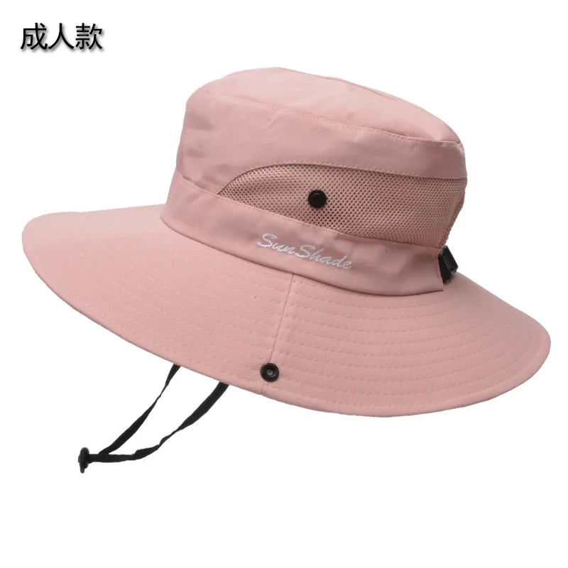 Outdoor Bucket Hat Men Summer Breathable Panama Cap Cotton Jungle Fishing Mesh Hat Hiking Beach Sun Protector Caps For Men's