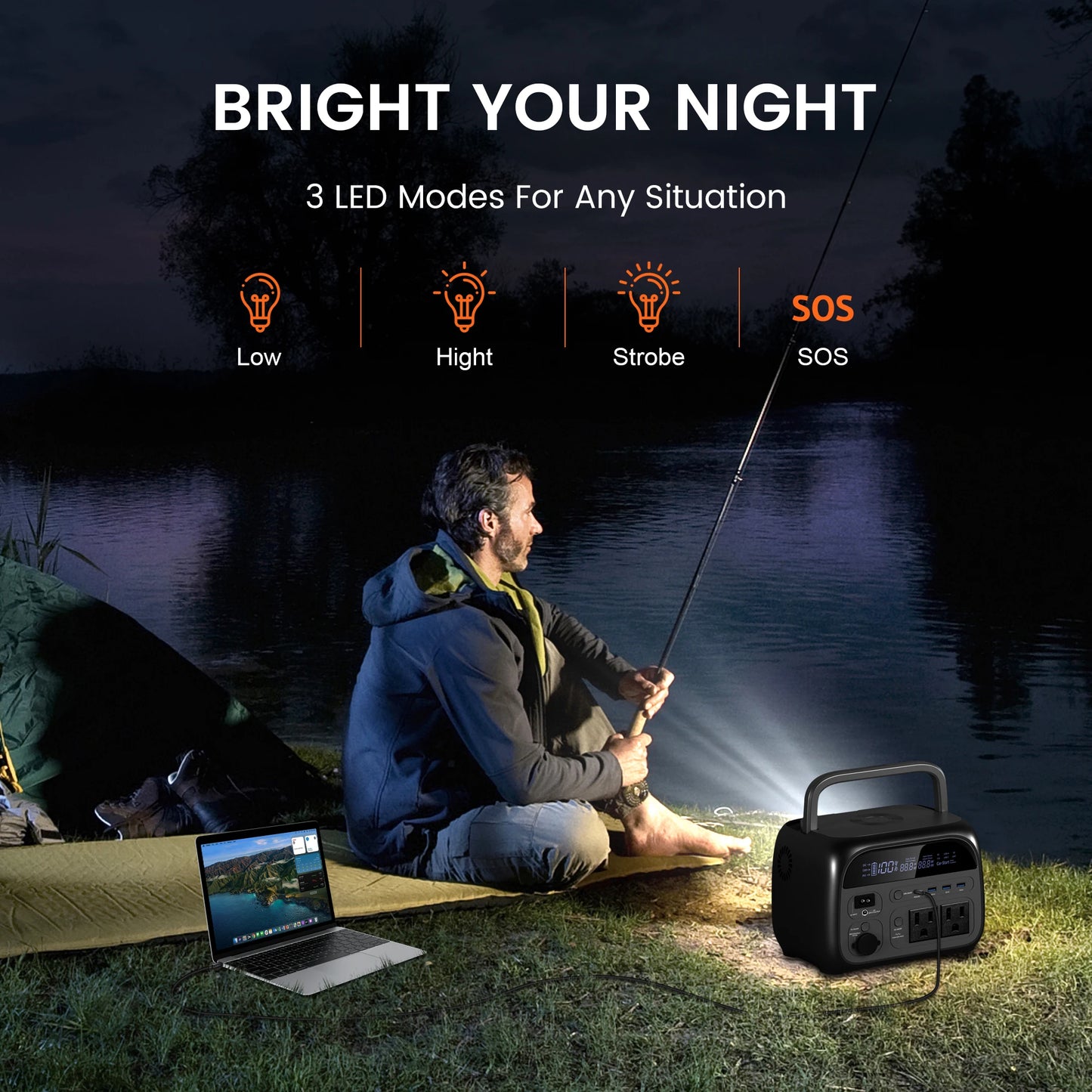 CTOLITY AP400 500W Solar Generator Portable Power Station 345Wh LiFePO4 Battery 110V 220V AC Output Home Camping Travel RVs