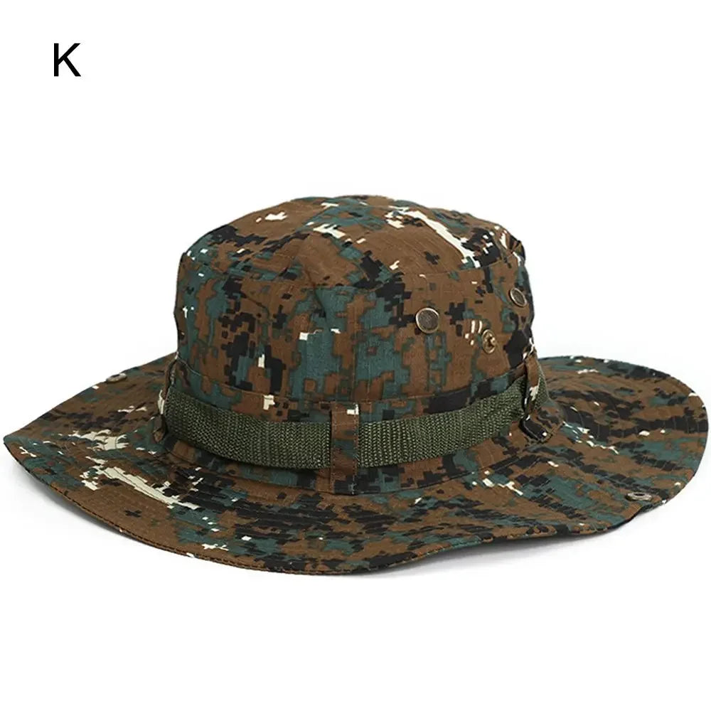 Men & Women Sun Hat Wide Brim Breathable Fishing Cap Men's Bucket Hats Hiking Jungle Hat Summer Outdoor Camo Caps
