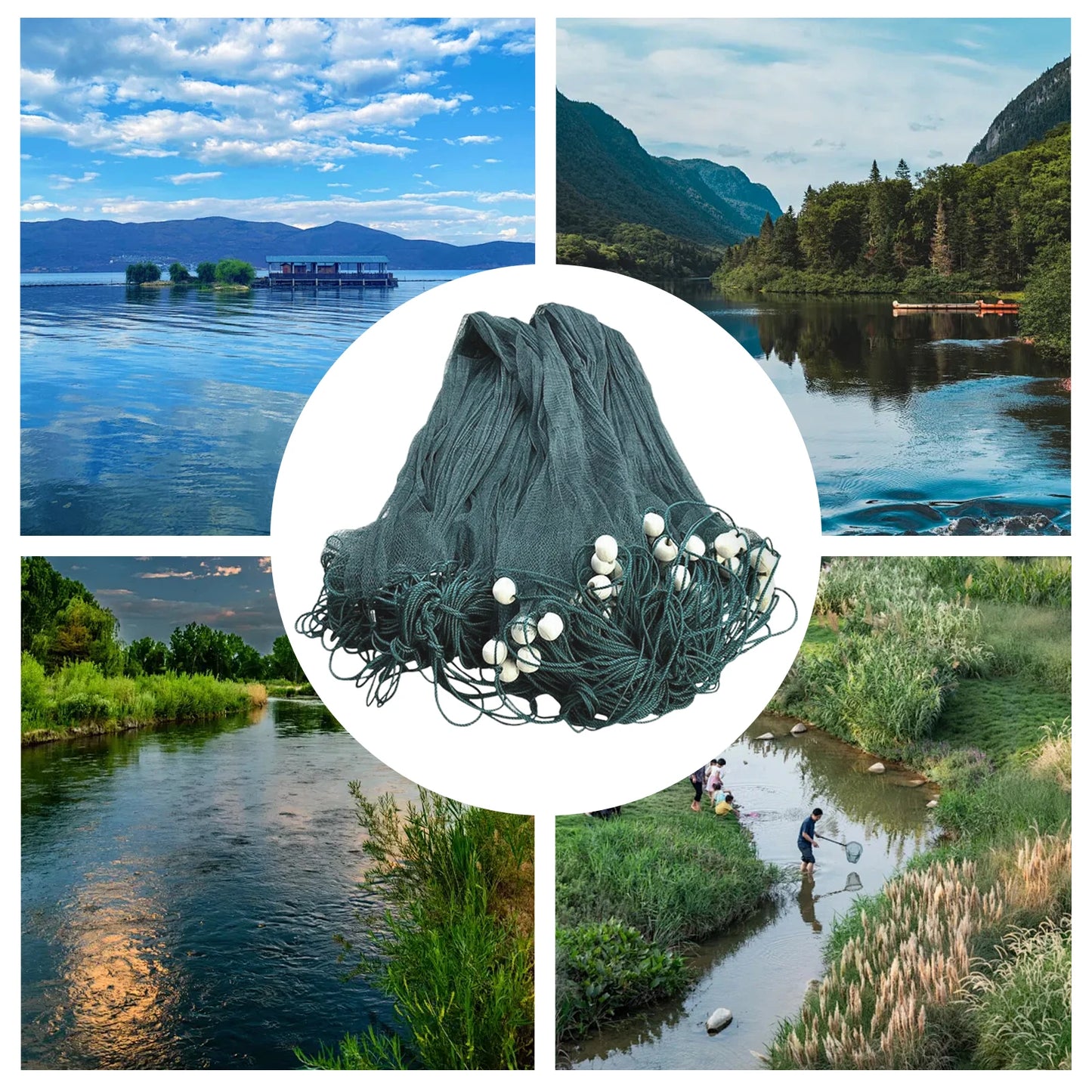 6 5x33ft Drag Net For Sea Lake River Polyethylene Durable