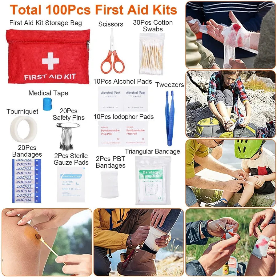 125 Piece Survival Kit Emergency First Aid Gear For Outdoor