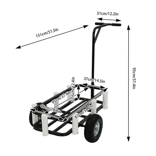 Fishing Cart With High Carbon Steel Frame And Rod Holders