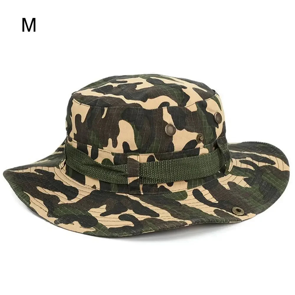 Men & Women Sun Hat Wide Brim Breathable Fishing Cap Men's Bucket Hats Hiking Jungle Hat Summer Outdoor Camo Caps