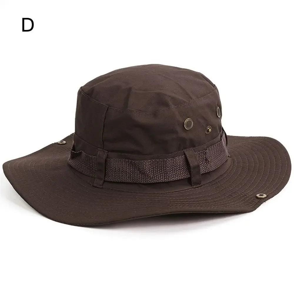 Men & Women Sun Hat Wide Brim Breathable Fishing Cap Men's Bucket Hats Hiking Jungle Hat Summer Outdoor Camo Caps