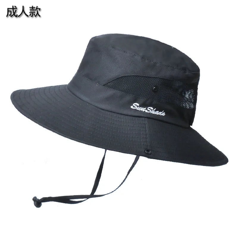 Outdoor Bucket Hat Men Summer Breathable Panama Cap Cotton Jungle Fishing Mesh Hat Hiking Beach Sun Protector Caps For Men's