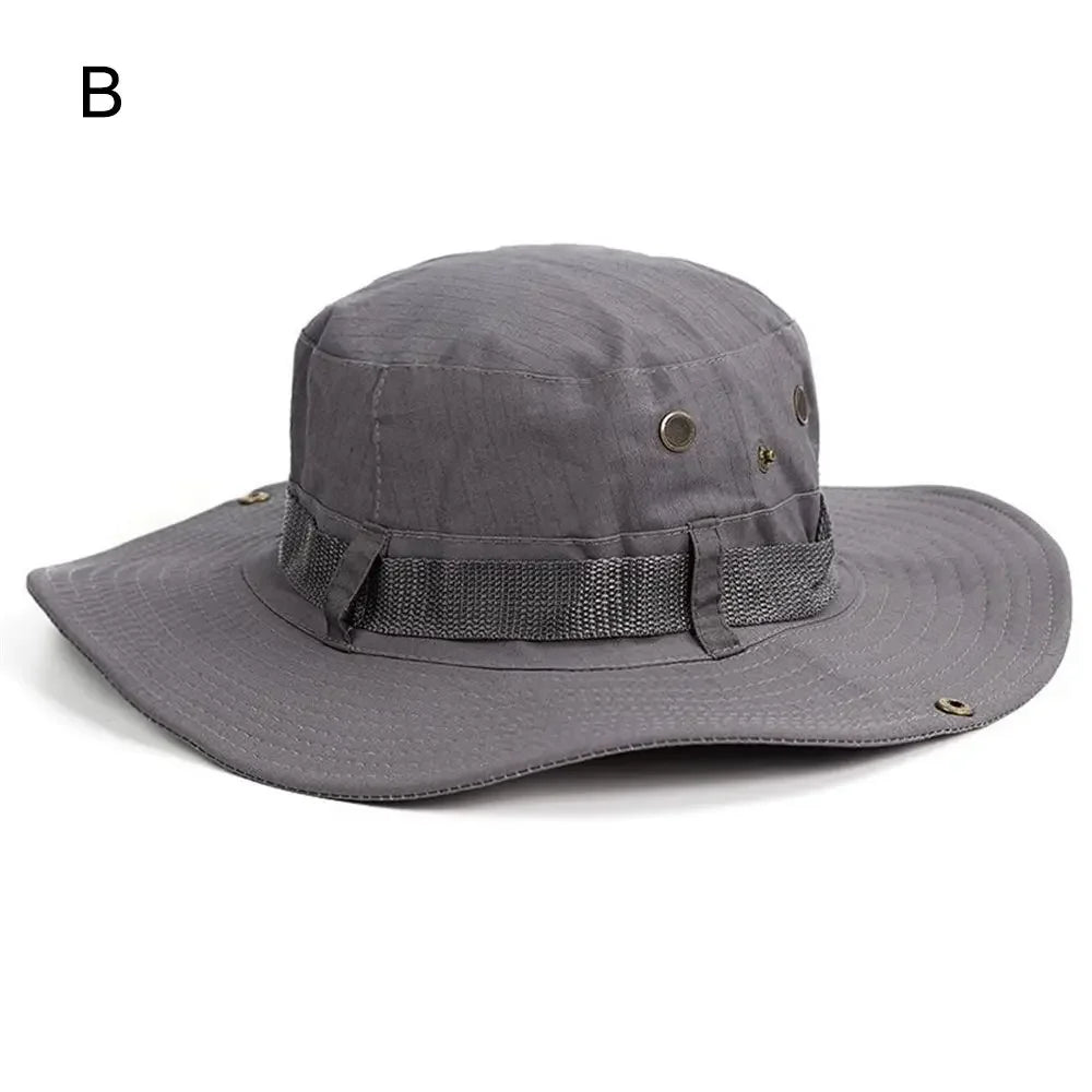 Men & Women Sun Hat Wide Brim Breathable Fishing Cap Men's Bucket Hats Hiking Jungle Hat Summer Outdoor Camo Caps