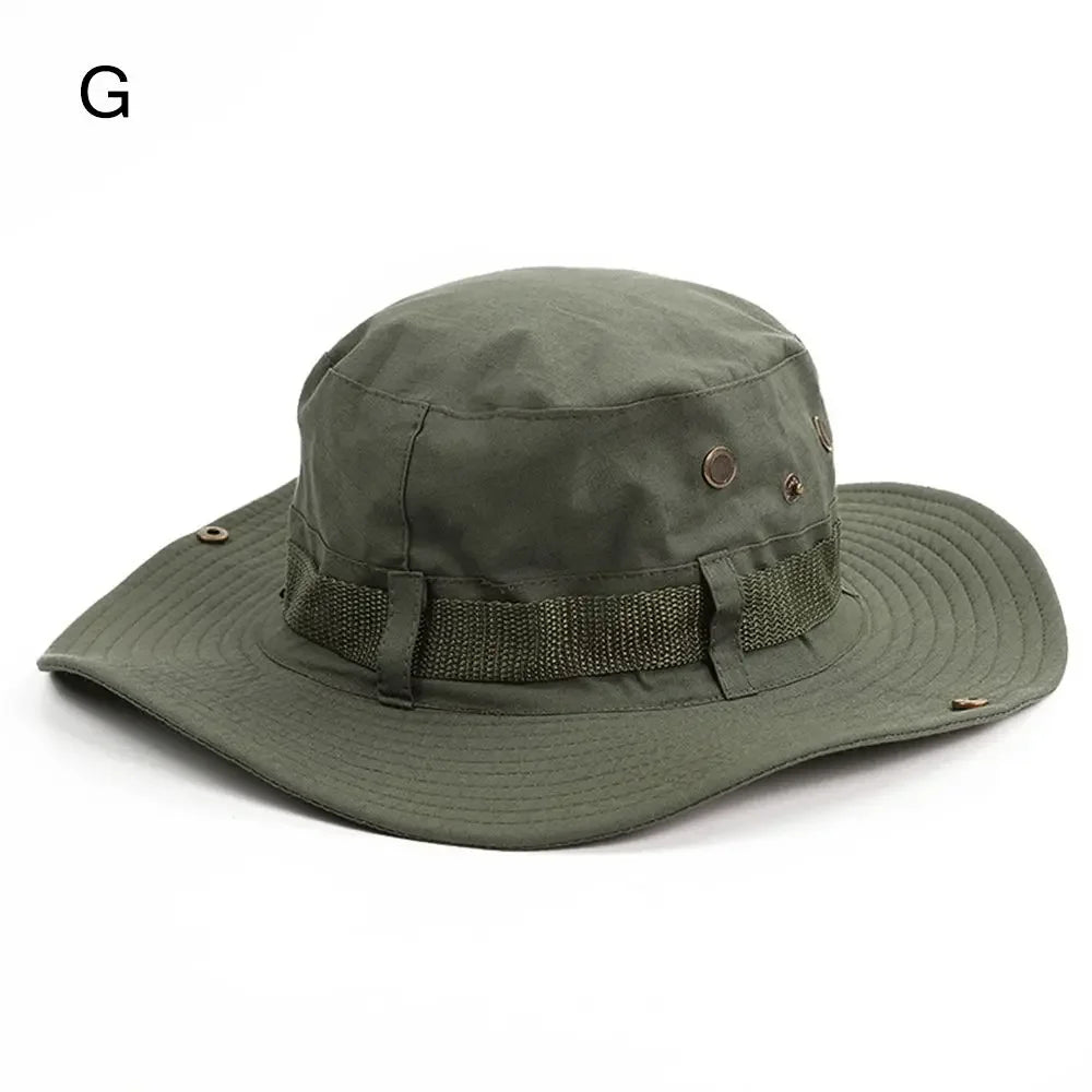 Men & Women Sun Hat Wide Brim Breathable Fishing Cap Men's Bucket Hats Hiking Jungle Hat Summer Outdoor Camo Caps