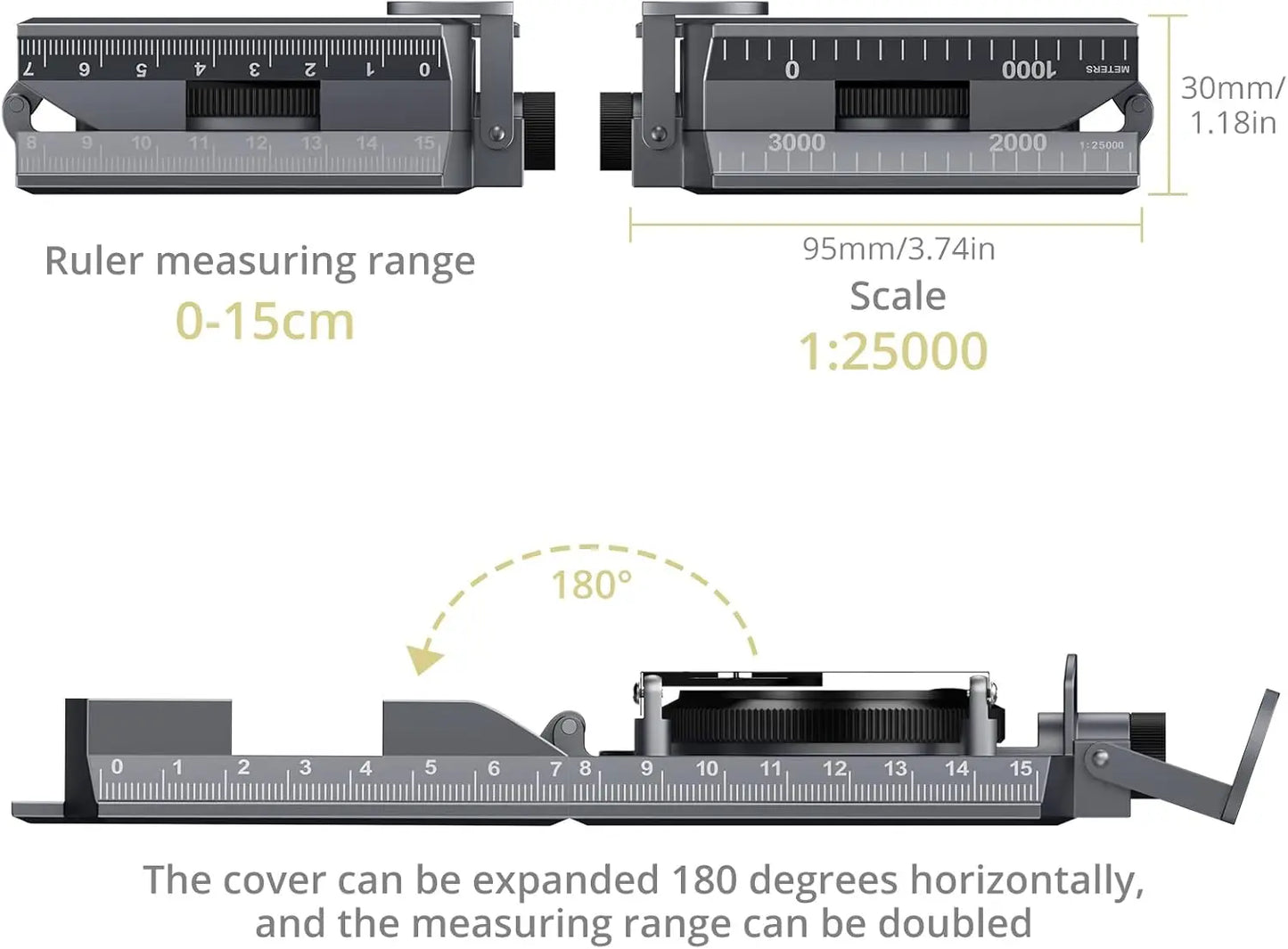 Anbte Hiking Compass Waterproof Metal Clinometer Camping