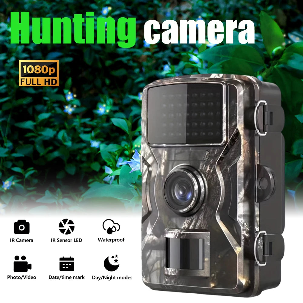 1080P Hunting Trail Camera  Waterproof Infrared Night Vision Motion Activated Trigger for Wildlife Monitoring  Scouting Outdoor