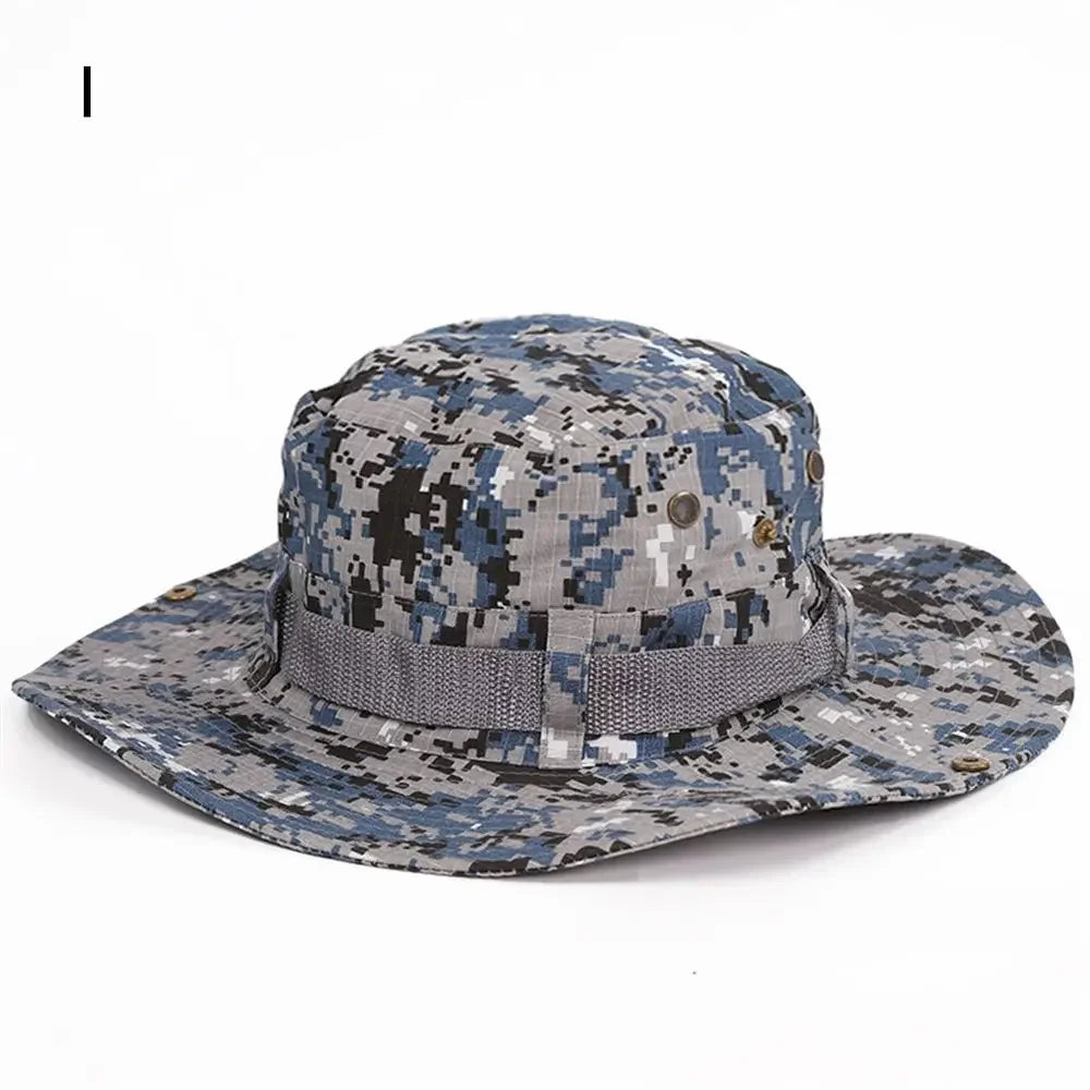Men & Women Sun Hat Wide Brim Breathable Fishing Cap Men's Bucket Hats Hiking Jungle Hat Summer Outdoor Camo Caps