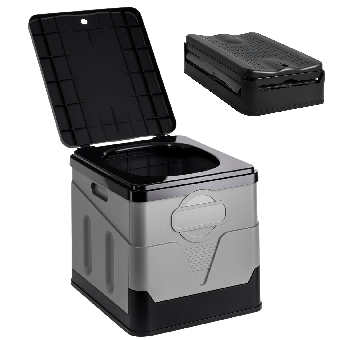 Portable Camping Toilet for Adults with Lid Paper Holder