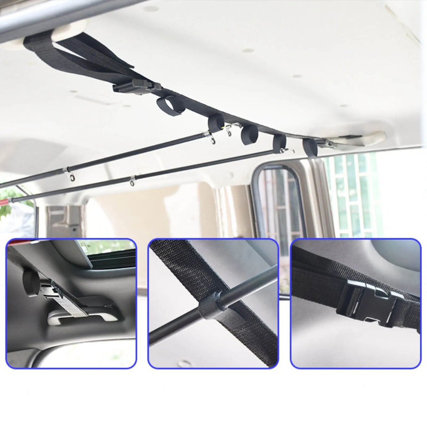 Two Pack Fishing Rod Holder Vehicle Mount Adjustable Straps