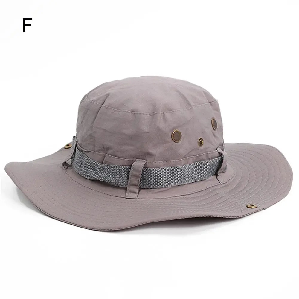 Men & Women Sun Hat Wide Brim Breathable Fishing Cap Men's Bucket Hats Hiking Jungle Hat Summer Outdoor Camo Caps