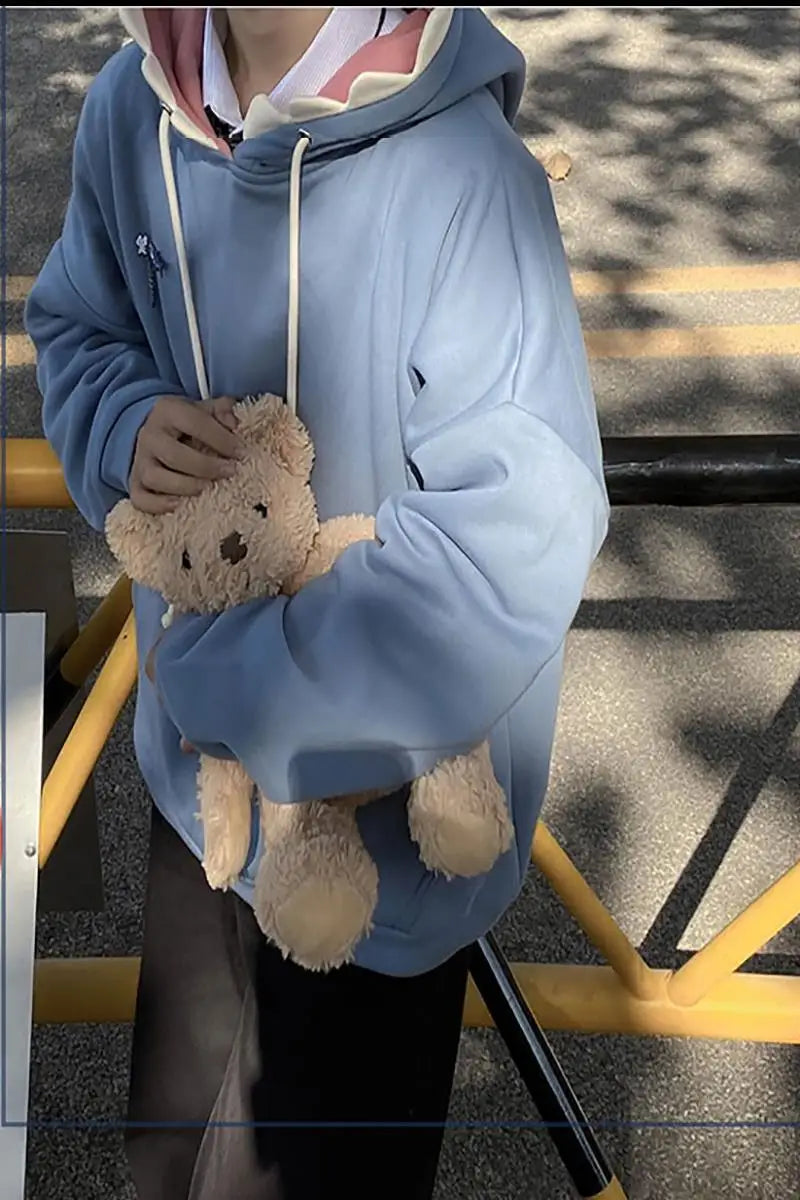 Kawaii Shark Hoodie Plush Fleece Oversized Unisex Pullover