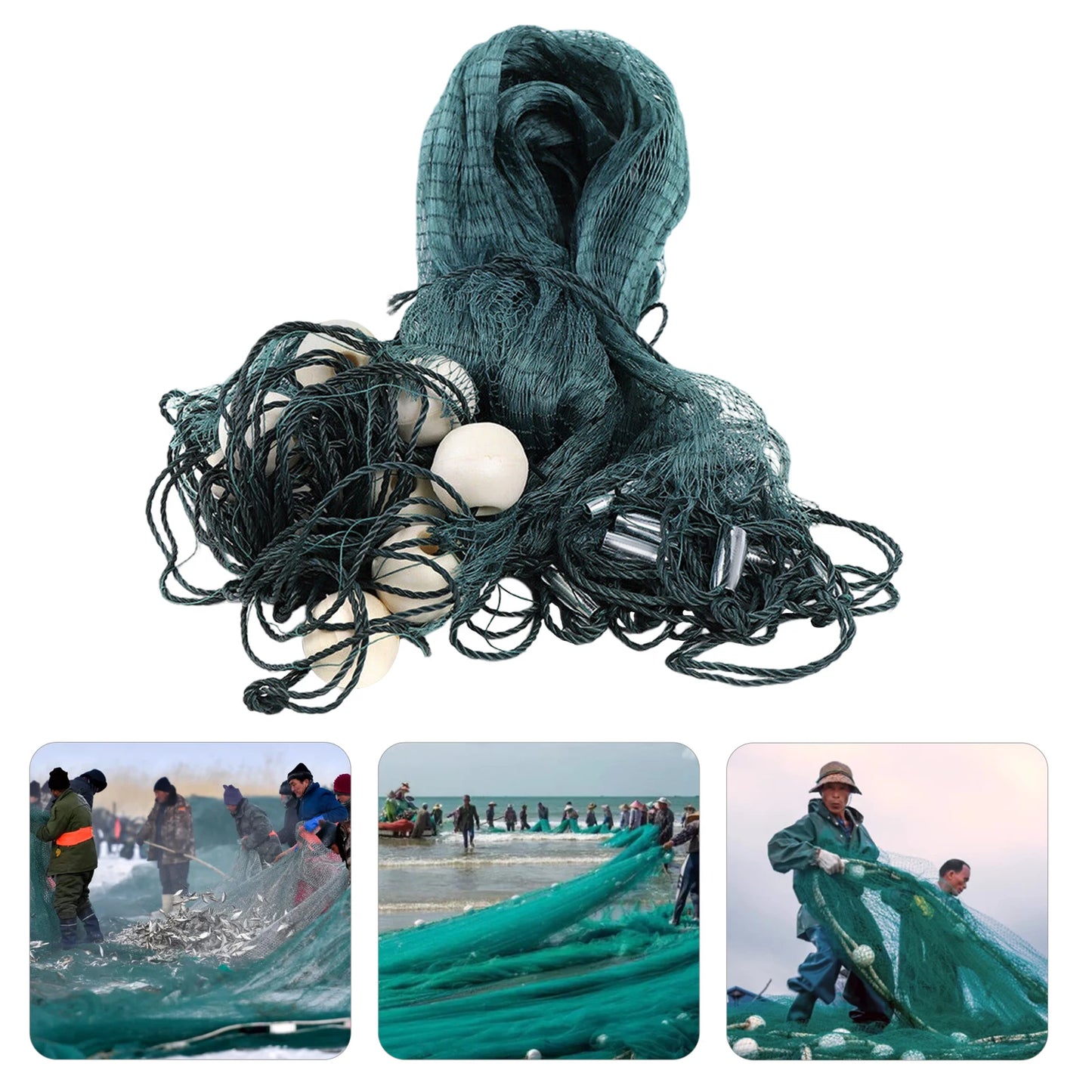 6 5x33ft Drag Net For Sea Lake River Polyethylene Durable